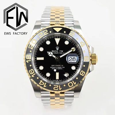 Rolex GMT-master ii 3285 Movement 40mm Ceramic Bezel 904L Steel TT Band Watch